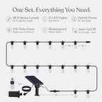 Ambience Hybrid Outdoor String Lights - Dual Plug and Solar Powered Waterproof LED Light String for Outside, alternate view 5