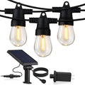 Ambience Hybrid Outdoor String Lights - Dual Plug and Solar Powered Waterproof LED Light String for Outside - 48