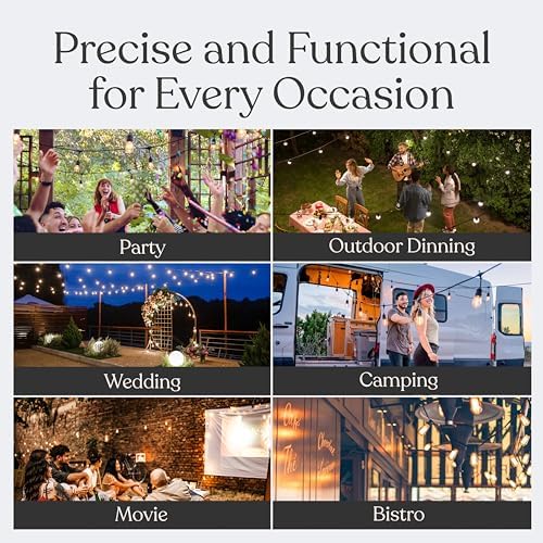 Ambience Pro 105Ft LED String Lights - 2W Commercial Grade Patio Lighting Outdoor Waterproof - Heavy Duty, alternate view 6