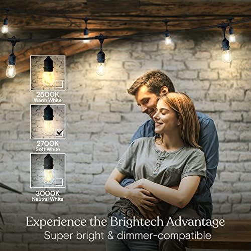 Ambience Pro - 24 Ft Waterproof LED Outdoor String Lights - Hanging, Dimmable 2w Vintage Edison Bulbs, alternate view 4