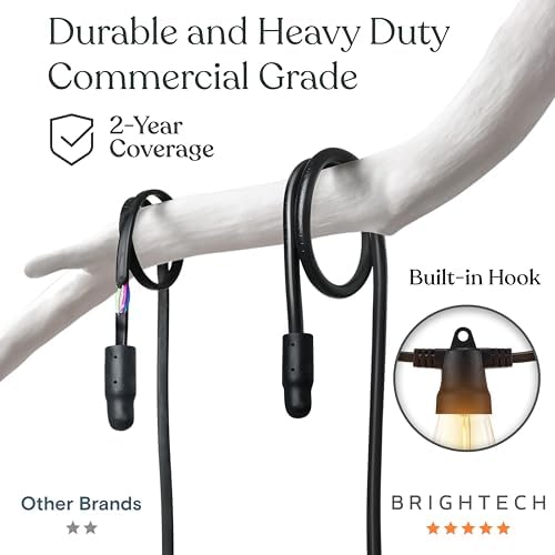 Ambience Pro Super Bright Solar - 27Ft Remote Control Outdoor String Lights with 12 Shatterproof S14 Bulbs, alternate view 3