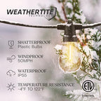 Ambience Pro Super Bright Solar - 48Ft Remote Control Outdoor String Lights with 15 Shatterproof S14 Bulbs, alternate view 2