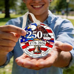 America 250th Anniversary Ornament, America 250 Merchandise Crystal Glass Christmas Ornaments, Fourth of July, alternate view