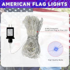 American Flag Lights - 384 Super Bright LEDs, Waterproof USA Flag Decoration for 250th Anniversary, Independence, alternate