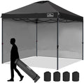 AMPKEEPER Outdoor Pop-Up Canopy Tent with 2 Sidewalls, Black, 10 x 10 Ft in 10 x 10 Ft in Black