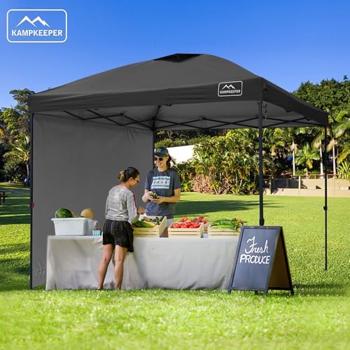 AMPKEEPER Outdoor Pop-Up Canopy Tent with 2 Sidewalls, Black, 10 x 10 Ft in 10 x 10 Ft in Black, alternate view 2