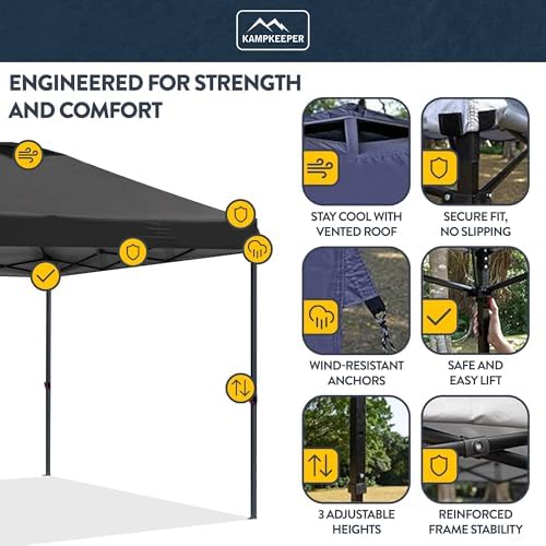 AMPKEEPER Outdoor Pop-Up Canopy Tent with 2 Sidewalls, Black, 10 x 10 Ft in 10 x 10 Ft in Black, alternate view 4