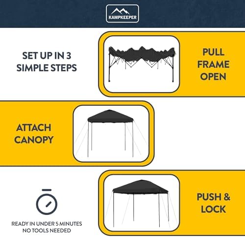 AMPKEEPER Outdoor Pop-Up Canopy Tent with 2 Sidewalls, Black, 10 x 10 Ft in 10 x 10 Ft in Black, alternate view 5