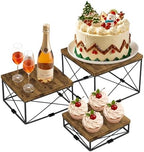 and Stands, Square Display Risers, Wood Food Riser in Black