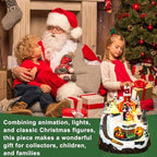 Animated Christmas Village Decoration - Lighted Church Choir & Moving Train on Snowy Mountain - Holiday, alternate view 5