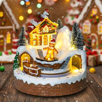 Animated Gingerbread House Christmas Village - Lighted Musical Figurine with Moving Train, Holiday Collectible