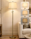 Antique Brass Floor Lamp, Adjustable Height