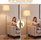 Antique Brass Floor Lamp, Adjustable Height, alternate view 3