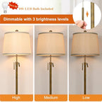 Antique Brass Floor Lamp, Adjustable Height, alternate view 4
