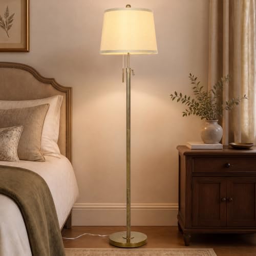 Antique Brass Floor Lamp, Adjustable Height, alternate view 6