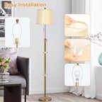 Antique Brass Floor Lamp, Adjustable Height, alternate view 7
