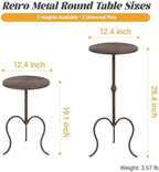 Antique Metal Martini Table, 28"H Round Drink Table for Small Spaces, alternate view 3