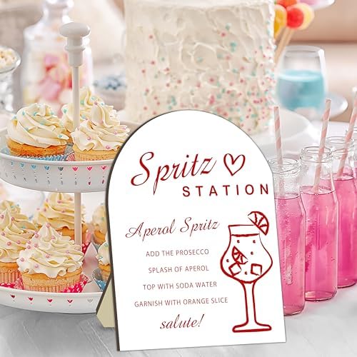 Aperol Spritz Bar Sign, Aperol Spritz Bar Station Sign for Bachelorette, Drinking Bridal Shower Table Sign, alternate view 2