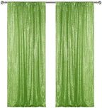 Apple Green Sequin Backdrop Curtain 2 Panels 2FTx8FT Glitter Apple Green Background Drapes Sparkle Photography