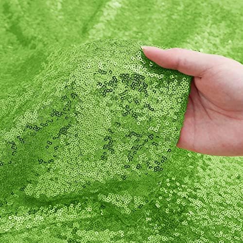 Apple Green Sequin Backdrop Curtain 2 Panels 2FTx8FT Glitter Apple Green Background Drapes Sparkle Photography, alternate
