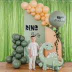 Apple Green Sequin Backdrop Curtain 4FTx8FT Glitter Apple Green Background Drapes Sparkle Photography Backdrop, alternate