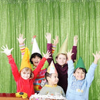Apple Green Sequin Backdrop Curtain 4FTx8FT Glitter Apple Green Background Drapes Sparkle Photography Backdrop, alternate