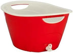 Aqua Double Walled Party Tub With Drain Plug 4.375 Gl, Red in Red