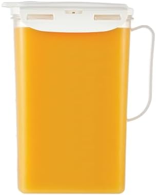 Aqua Fridge Door Water Jug | Clear Pitcher | BPA Free Plastic Pitcher with Lid | 2 Quart Pitcher with Lid for