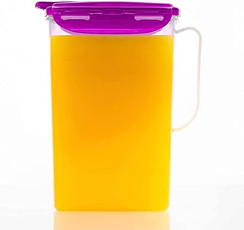 Aqua Fridge Door Water Jug | Clear Pitcher | BPA Free Plastic Pitcher with Lid | 2 Quart Pitcher with Lid for