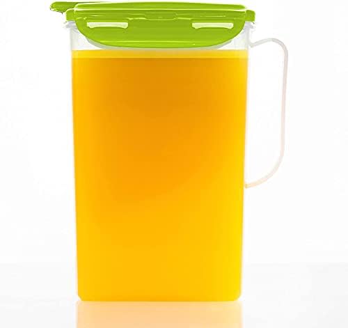 Aqua Fridge Door Water Jug | Clear Pitcher | BPA Free Plastic Pitcher with Lid | 2 Quart Pitcher with Lid for