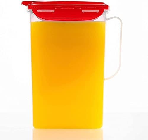 Aqua Fridge Door Water Jug | Clear Pitcher | BPA Free Plastic_Pitcher with Lid | 2 Quart Pitcher with Lid for