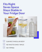 Aqua Fridge Door Water Jug, Clear Pitcher, BPA Free Plastic_Pitcher with Lid, 2 Quart Pitcher with Lid for, alternate view 3