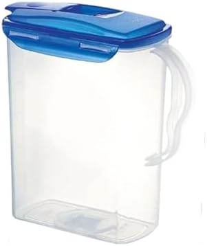 Aqua Fridge Door Water Jug with Handle BPA Free Plastic Pitcher with Flip Top Lid Perfect for Making Teas and, alternate view