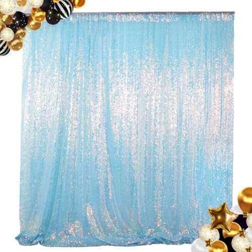 Aqua Photo Backdrop 7FTx7FT Sequin Backdrop Iridescent Aqua Mermaid Fabric Sparkle Curtain Photograph Backdrop