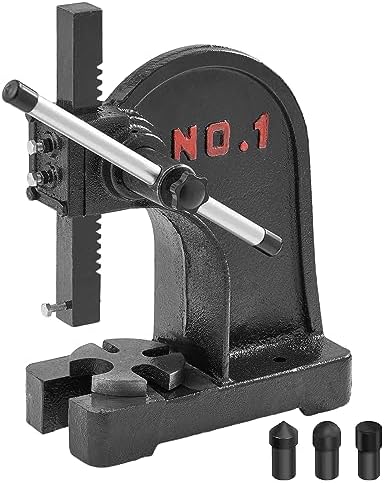 Arbor Press, 1 Ton Manual Arbor Press, 5.9" Maximum Height, Cast Iron Heavy-Duty Manual Desktop Arbor Press