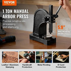Arbor Press, 1 Ton Manual Arbor Press, 5.9" Maximum Height, Cast Iron Heavy-Duty Manual Desktop Arbor Press, alternate view 2