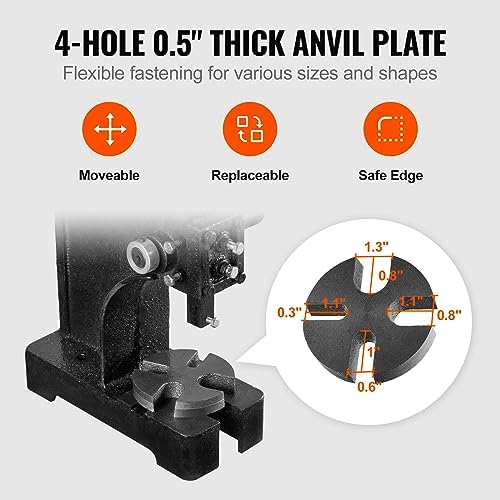 Arbor Press, 1 Ton Manual Arbor Press, 5.9" Maximum Height, Cast Iron Heavy-Duty Manual Desktop Arbor Press, alternate view 5