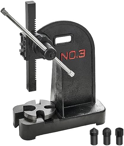 Arbor Press, 3 Ton Manual Arbor Press, 12.2" Maximum Height, Cast Iron Heavy-Duty Manual Desktop Arbor Press