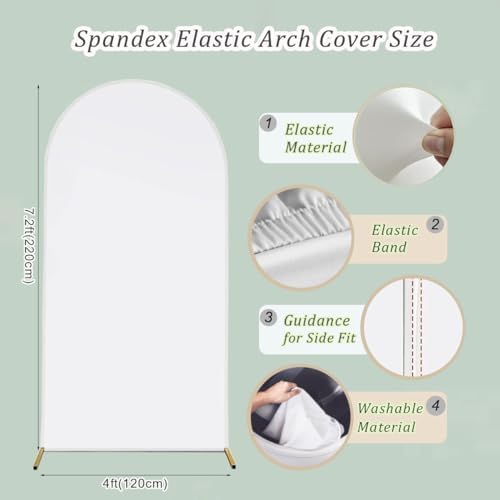 Arch Backdrop Cover 2-Sided Spandex Wedding Arch Covers Fitted Round Top Chiara Backdrop Stand Cover for Baby, alternate view