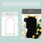 Arch Backdrop Cover 2-Sided Spandex Wedding Arch Covers Fitted Round Top Chiara Backdrop Stand Cover for Baby, alternate view