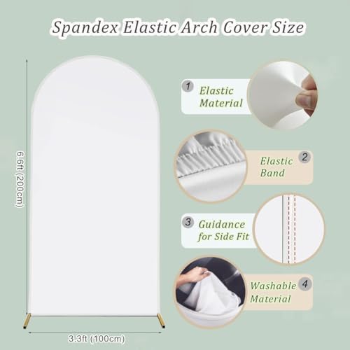 Arch Backdrop Cover 2-Sided Spandex Wedding Arch Covers Fitted Round Top Chiara Backdrop Stand Cover for Baby, alternate view