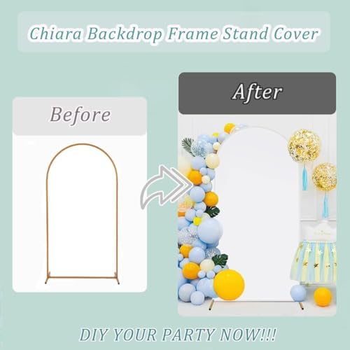 Arch Backdrop Cover 2-Sided Spandex Wedding Arch Covers Fitted Round Top Chiara Backdrop Stand Cover for Baby, alternate view