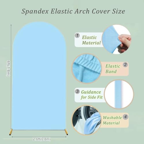 Arch Backdrop Cover 2-Sided Spandex Wedding Arch Covers Fitted Round Top Chiara Backdrop Stand Cover for Baby, alternate view