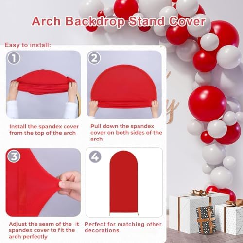Arch Backdrop Cover 2-Sided Spandex Wedding Arch Covers Fitted Round Top Chiara Backdrop Stand Cover for Baby, alternate view