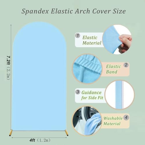 Arch Backdrop Cover 2-Sided Spandex Wedding Arch Covers Fitted Round Top Chiara Backdrop Stand Cover for Baby, alternate view