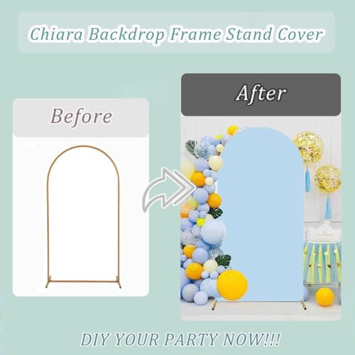 Arch Backdrop Cover 2-Sided Spandex Wedding Arch Covers Fitted Round Top Chiara Backdrop Stand Cover for Baby, alternate view