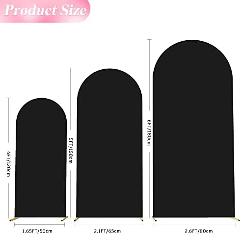 Arch Backdrop Cover 6FT,5FT,4FT Black Arch Cover Stretchy Backdrop, alternate view 3