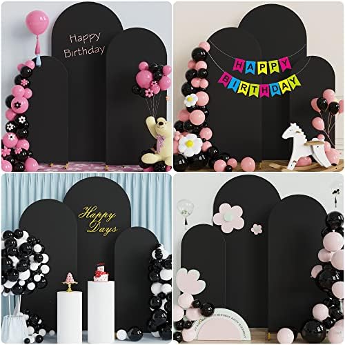 Arch Backdrop Cover 6FT,5FT,4FT Black Arch Cover Stretchy Backdrop, alternate view 5