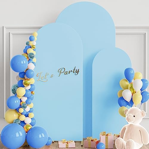 Arch Backdrop Cover 6FT,5FT,4FT Dusty Blue Arch Covers Stretchy, alternate view 3