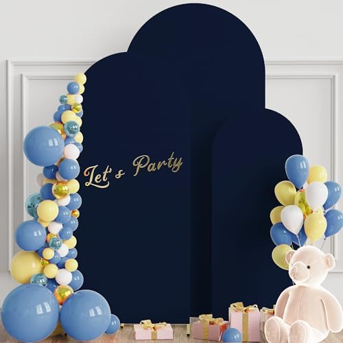 Arch Backdrop Cover 6FT,5FT,4FT Navy Blue Arch Covers Stretchy, alternate view 2